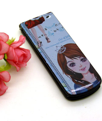 可爱美女便携卡通梳子 钢齿小梳 化妆梳 折叠式梳子 镜梳套装----5740卡通铁齿带镜折叠梳