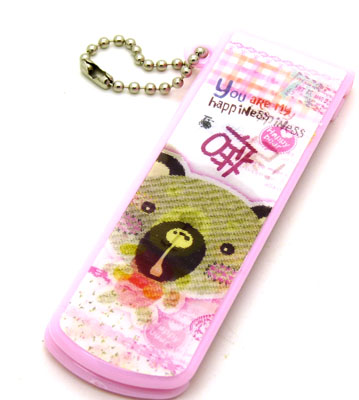 可爱阿狸便携卡通梳子 钢齿小梳 化妆梳 折叠式梳子 镜梳套装----立体3D卡通铁齿带镜折叠梳