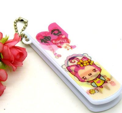 可爱阿狸便携卡通梳子 钢齿小梳 化妆梳 折叠式梳子 镜梳套装----立体3D卡通铁齿带镜折叠梳