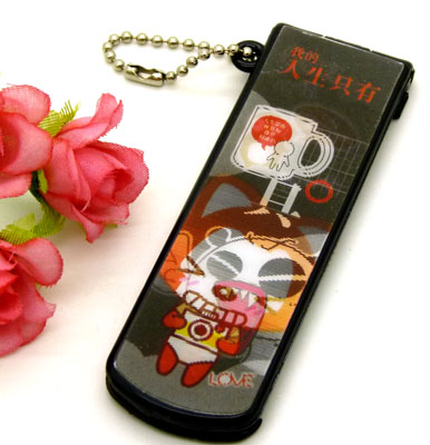 可爱阿狸便携卡通梳子 钢齿小梳 化妆梳 折叠式梳子 镜梳套装----立体3D卡通铁齿带镜折叠梳