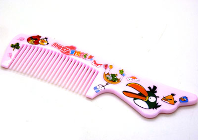 可爱卡通彩色宽齿梳 大梳子 直发梳 洗澡梳 家用头梳----3107凤尾梳