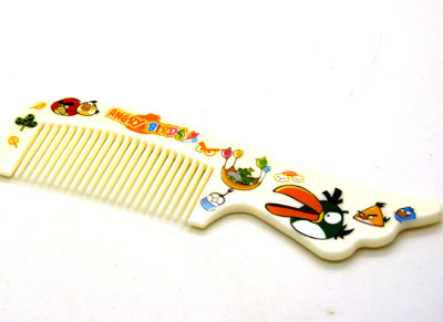 可爱卡通彩色宽齿梳 大梳子 直发梳 洗澡梳 家用头梳----3107凤尾梳