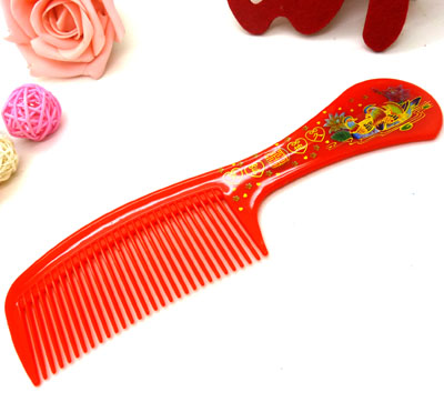 鸳鸯创意礼品 红色本命年 喜庆梳子 化妆木梳 防静电----8018喜庆梳