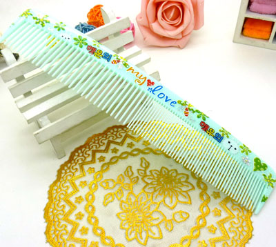 可爱卡通疏密齿两用梳 旅行便携梳 家用头梳 美发排梳 化妆梳----1013B两用梳