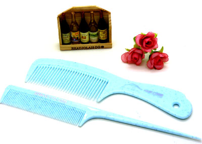 糖果色直发梳 家用梳 分针梳子 化妆梳 时尚发梳 日用梳子----4422梳子2件套