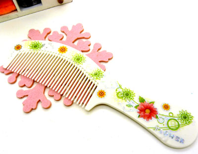 印花直发梳 日用梳子 化妆梳 家用梳 时尚发梳----1996梳