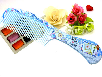 彩色卡通直发梳 日用梳子 化妆梳 家用梳 时尚发梳----9893梳
