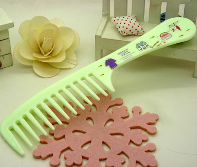 时尚卡通耐摔梳 大把直发宽齿梳 卷发梳 家用头梳 化妆梳----999-3宽齿梳