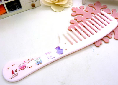 时尚卡通耐摔梳 大把直发宽齿梳 卷发梳 家用头梳 化妆梳----999-3宽齿梳