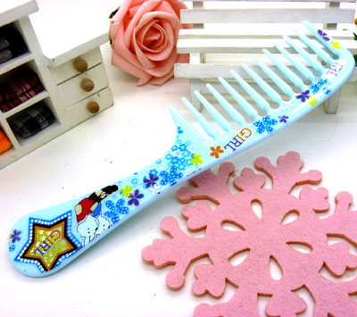 时尚彩色耐摔梳 直发梳 化妆梳 日用梳 宽齿梳----1024梳