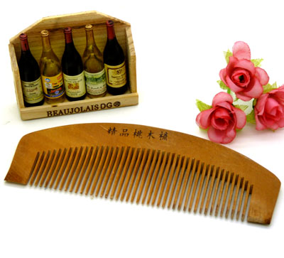 时尚发梳 耐热防静电 家用梳 日用梳 直发梳----桃木长月梳