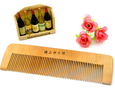 耐热防静电梳 家用梳 化妆梳 直发梳----桃木条梳