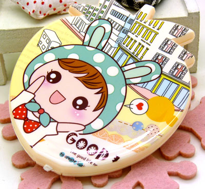 韩版化妆镜 时尚个性折叠镜 美容镜 个性创意镜 随身小镜子---草莓镜