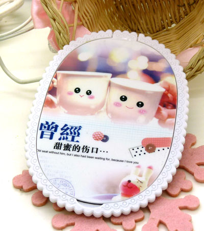 MM随身必备精美化妆镜梳组合 可爱卡通梳子+镜子套装----022A镜梳组合