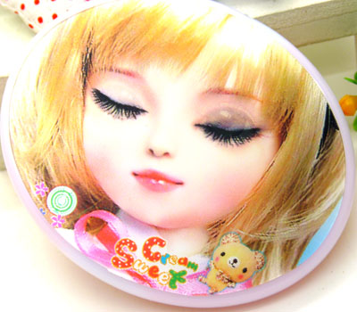 日韩镜梳组合 精美化妆镜子/梳子组合套装 迷你可爱卡通随手镜梳组合----323镜梳组合