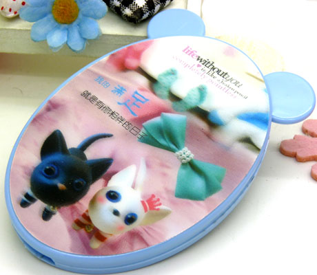 韩镜梳组合 精美化妆镜子/梳子组合套装 迷你可爱随手镜梳组合----339立体镜梳组合