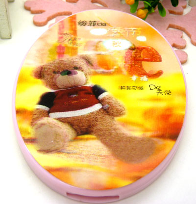 居家旅行必备 镜梳套装 折叠镜子 可爱卡通镜子梳子组合 化妆镜----S-07立体椭圆形套梳镜组合