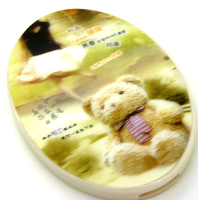 居家旅行必备 镜梳套装 折叠镜子 可爱卡通镜子梳子组合 化妆镜----S-07立体椭圆形套梳镜组合