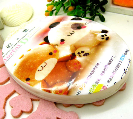 居家旅行必备 镜梳套装 折叠镜子 迷你可爱镜子梳子组合 化妆镜----S-05A椭圆形套梳镜