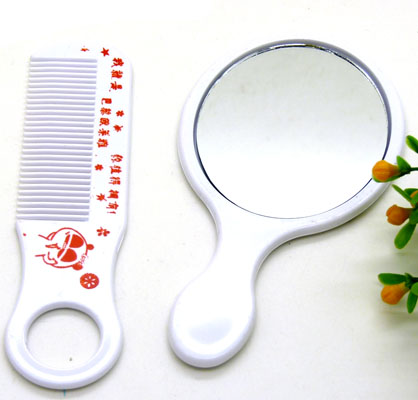 韩镜梳组合 精美化妆镜子/梳子组合套装 迷你可爱随手镜梳组合----6047镜梳组合