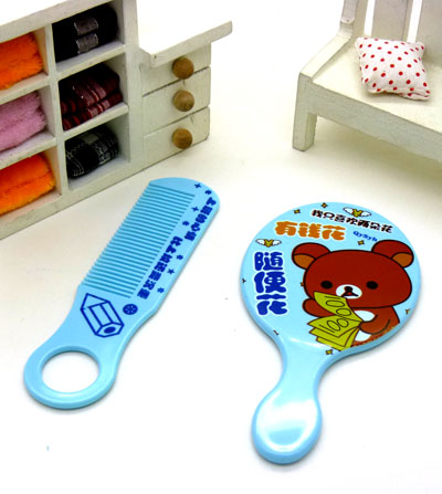 韩镜梳组合 精美化妆镜子/梳子组合套装 迷你可爱随手镜梳组合----6047镜梳组合