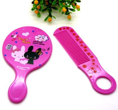 韩镜梳组合 精美化妆镜子/梳子组合套装 迷你可爱随手镜梳组合----6047镜梳组合