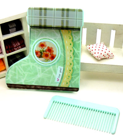 MM随身必备精美小鞋化妆镜梳组合 创意可爱梳子+镜子套装----407镜梳组合