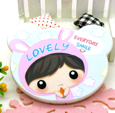 日韩镜梳组合 精美化妆镜子/梳子组合套装 迷你可爱卡通随手镜梳组合----368立体镜梳组合