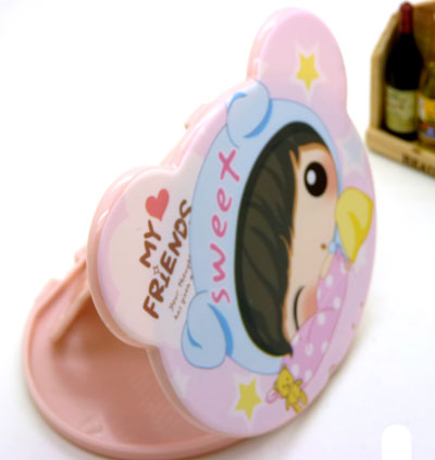 日韩镜梳组合 精美化妆镜子/梳子组合套装 迷你可爱卡通随手镜梳组合----368立体镜梳组合