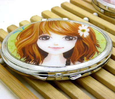 日韩镜梳组合 精美化妆镜子/梳子组合套装 迷你可爱卡通随手镜梳组合----立体镜子