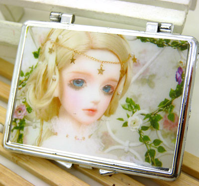 日韩镜梳组合 精美化妆镜子/梳子组合套装 迷你可爱卡通随手镜梳组合----立体镜子