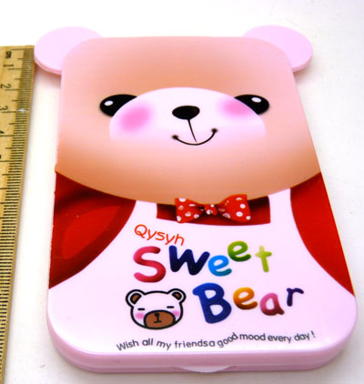 时尚创意新款镜子 小熊化妆镜 便携 挂式 折叠镜子梳妆镜----M60卡通镜梳组合