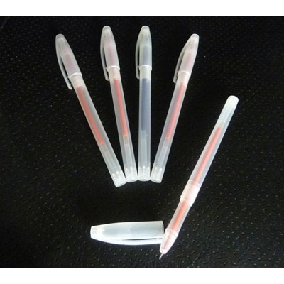 特价 细钢珠水笔 中性笔  学生用品 -5支装白杆笔4红1蓝