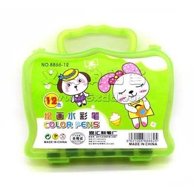 文具学习用品 宝贝笔绘画套装礼盒 -12色盒装水彩笔（8866-12）