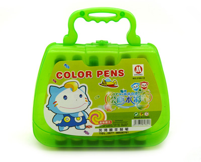 儿童绘画水彩笔画笔 学生手提包宝宝彩色笔 -12支盒装水彩笔2186号