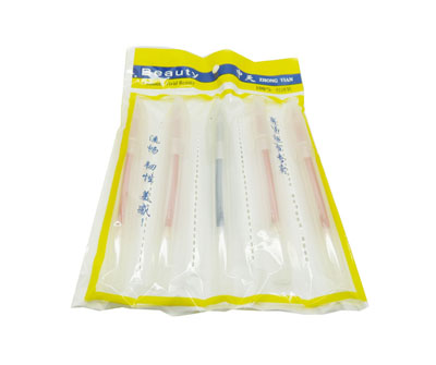 特价 细钢珠水笔 中性笔  学生用品 -5支装白杆笔4红1蓝