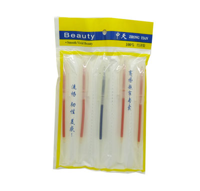 特价 细钢珠水笔 中性笔  学生用品 -5支装白杆笔4红1蓝