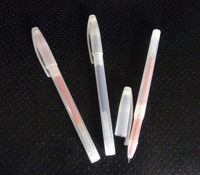 特价 细钢珠水笔 中性笔  学生用品 -5支装白杆笔4红1蓝