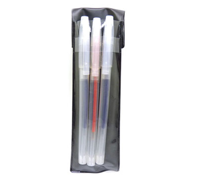 特价 细钢珠水笔 中性笔  学生用品 -3支装白杆笔2黑1