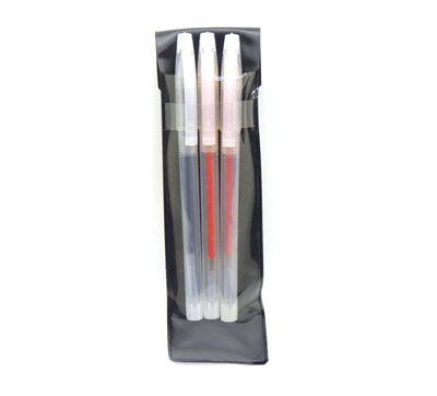 特价 细钢珠水笔 中性笔  学生用品 -3支装白杆笔2红1