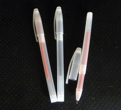 特价 细钢珠水笔 中性笔  学生用品 -3支装白杆笔2红1