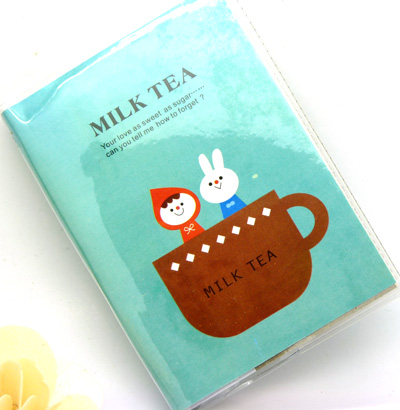 卡通胶套记事本 卡哇伊花边学习计划本 卡通可爱奶茶胶套本 WG-10315-100K