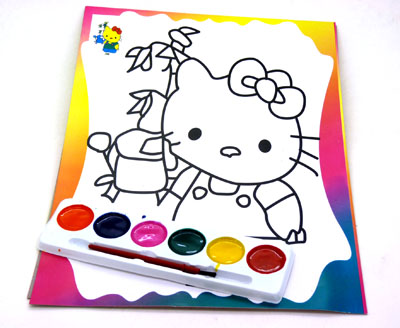 卡通水彩画（ DIY 儿童 沙画 彩沙 胶画 金粉画 立体 拼图----水彩画