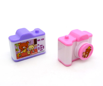 韩国文具卡通相机卷笔刀 轻松熊相机转笔刀 创意双孔削笔刀	