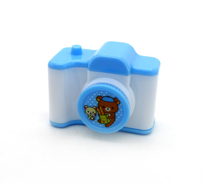 韩国文具卡通相机卷笔刀 轻松熊相机转笔刀 卡通创意双孔削笔刀