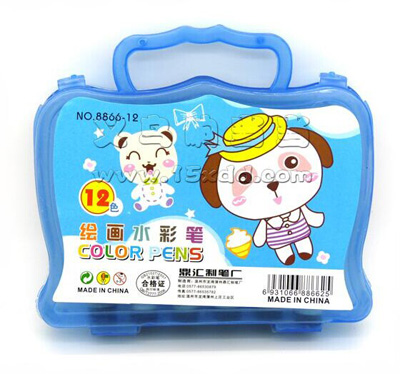 文具学习用品 宝贝笔绘画套装礼盒 -12色盒装水彩笔（8866-12）