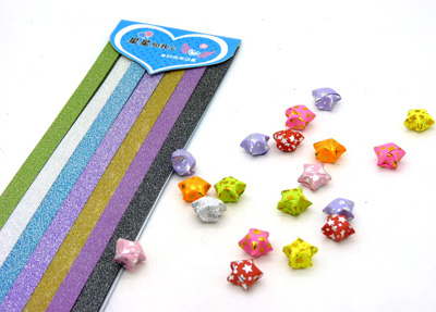 韩国文具日韩创意 一闪一闪亮晶晶 折星星纸许愿星星条 折纸手工纸