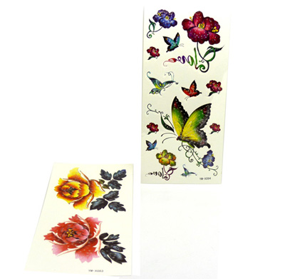 防水纹身贴纸男女时尚纹身贴性 感蝴蝶纹身 大花写真必备花香