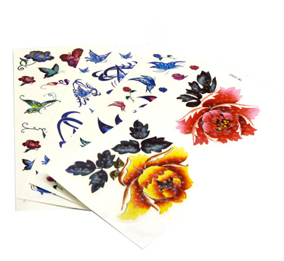 防水纹身贴纸男女时尚纹身贴性 感蝴蝶纹身 大花写真必备花香