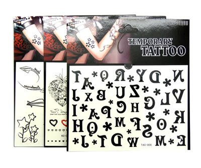 防水纹身贴纸 男女款 潮流字母 英文字符   元素花纹 纹身贴
